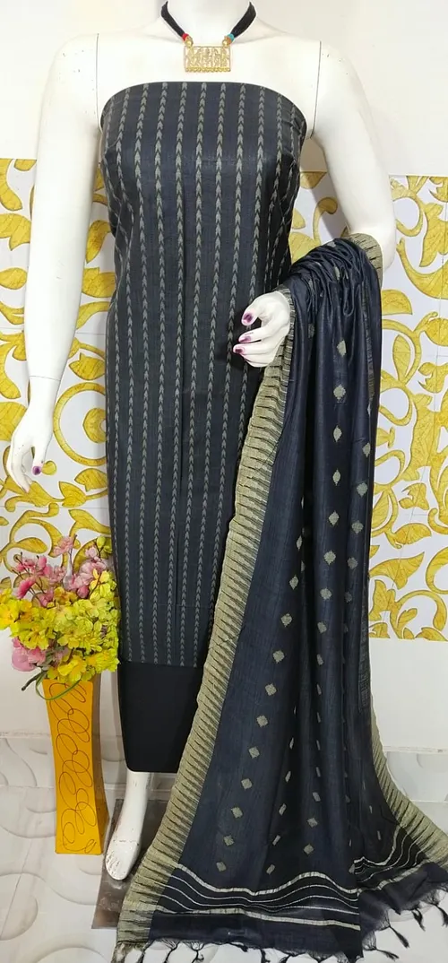 Katan Salab Weaving Design Suit – Premium Silk-Feel Unstitched Ethnic Set